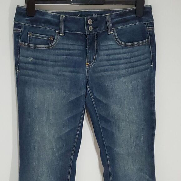 american Eagle dark wash 33x29" size 8 stretch artist jeans - Picture 2 of 8